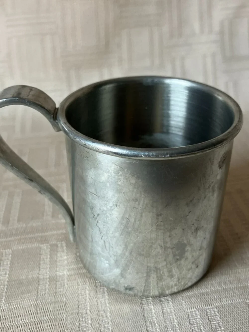 Vtg 1969 Stieff Pewter Baby Cup Mug - ATC Shield Mark - No Monogram
